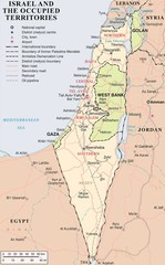 Israel and Occupied Territories 2018 Map Palestine War Gaza West Bank Lebanon