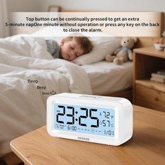 Battery Operated Digital Clock: Cordless Small Alarm Clock for Bedroom Travel…