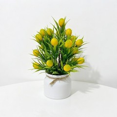 24 PCS Artificial Fruit Bonsai Tree with Hemp Rope Pot for Home Desk Decor