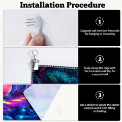 Blacklight Tapestry Wall Tapestry 78.74×59.05inch UV Neon Astronaut & Space Moti