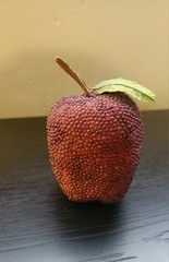 Vtg 1970s Decorative Beaded Fruit 5 Piece Apples & Pear Sugared Look