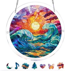 Dawn Flower Acrylic Puzzle Suncatcher Window Hanging Home Garden Decor
