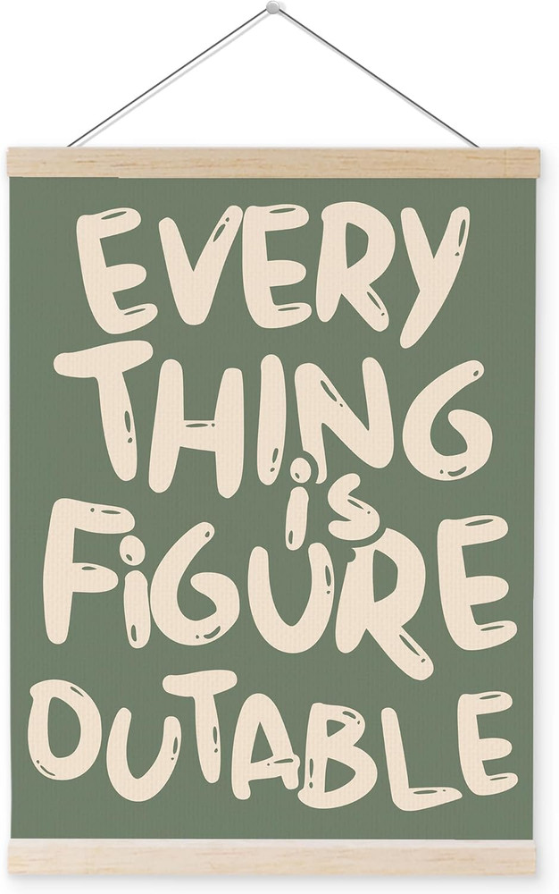 Everything Is Figureoutable Inspirational Wall Art Poster Hanger Frame, Positive
