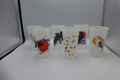 Starbucks Halloween Reusable Cold Cups Set of 6 16oz Tumblers Ravens Spooky B2