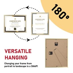 Certificate Frames Document frames 8.5×11 for Wall Or Tabletop , Set of 12 Gold