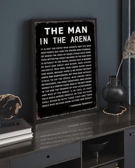 Inspirational Framed Wall Art – «The Man in the Arena» Motivational Quote 12x16i