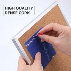9.8 x 9.8 Cork Board Bulletin Board, Double Sided Pin Board with Silver Alumi…