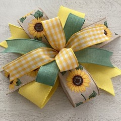 Handmade – Sunflower Wreath Bow, Everyday Bow, Lantern Bow, Sunflower Bow