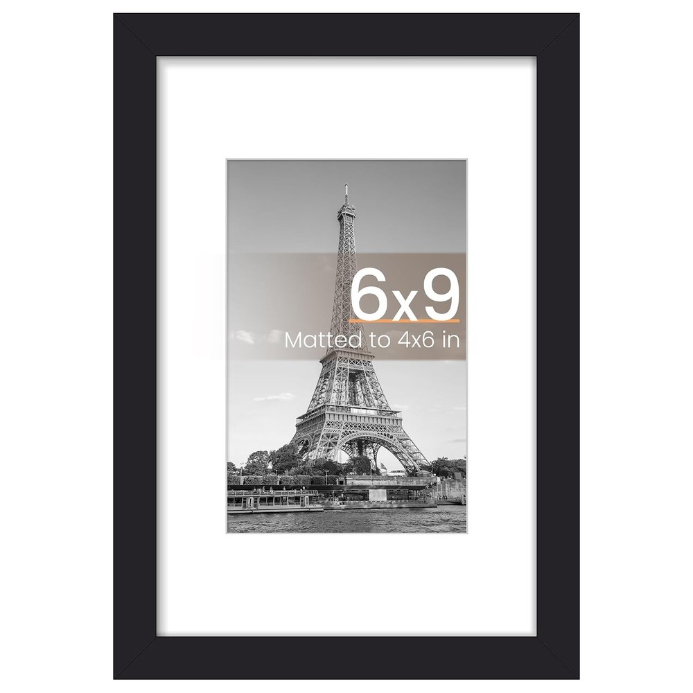 6×9 Picture Frame Display 4×6 with Mat or 6×9 Wall Hanging Picture Frame Home