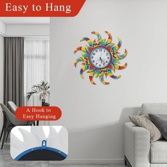 24 Inch Outdoor Clock Silent Non-Ticking, Outdoor Wall Clock with Thermometer…