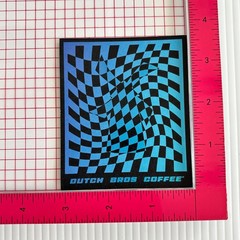 Dutch Bros Coffee Sticker 3in Black Blue Windmill Rectangle