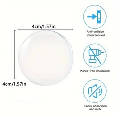 6Pcs Wall Door Handle Stopper Silicone Transparent round Protector Self-Adhesive