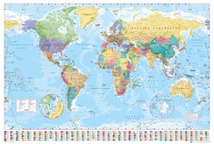 Political Map Of The World – Poster / Print (World Map With Flags – 2016)
