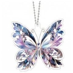 Crystal Car Charm Butterfly Accessories Hanging Ornament Decor for Rearview