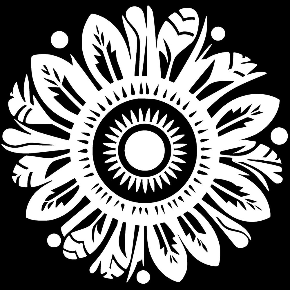 Hippie Feather Flower Two Pack 5″ Vinyl Decal Car Truck Window Wall Door Mirror