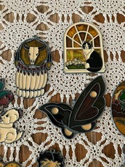 Mixed Lot of 16 Vintage Faux Stained-Glass Acrylic Suncatchers Sun Catchers