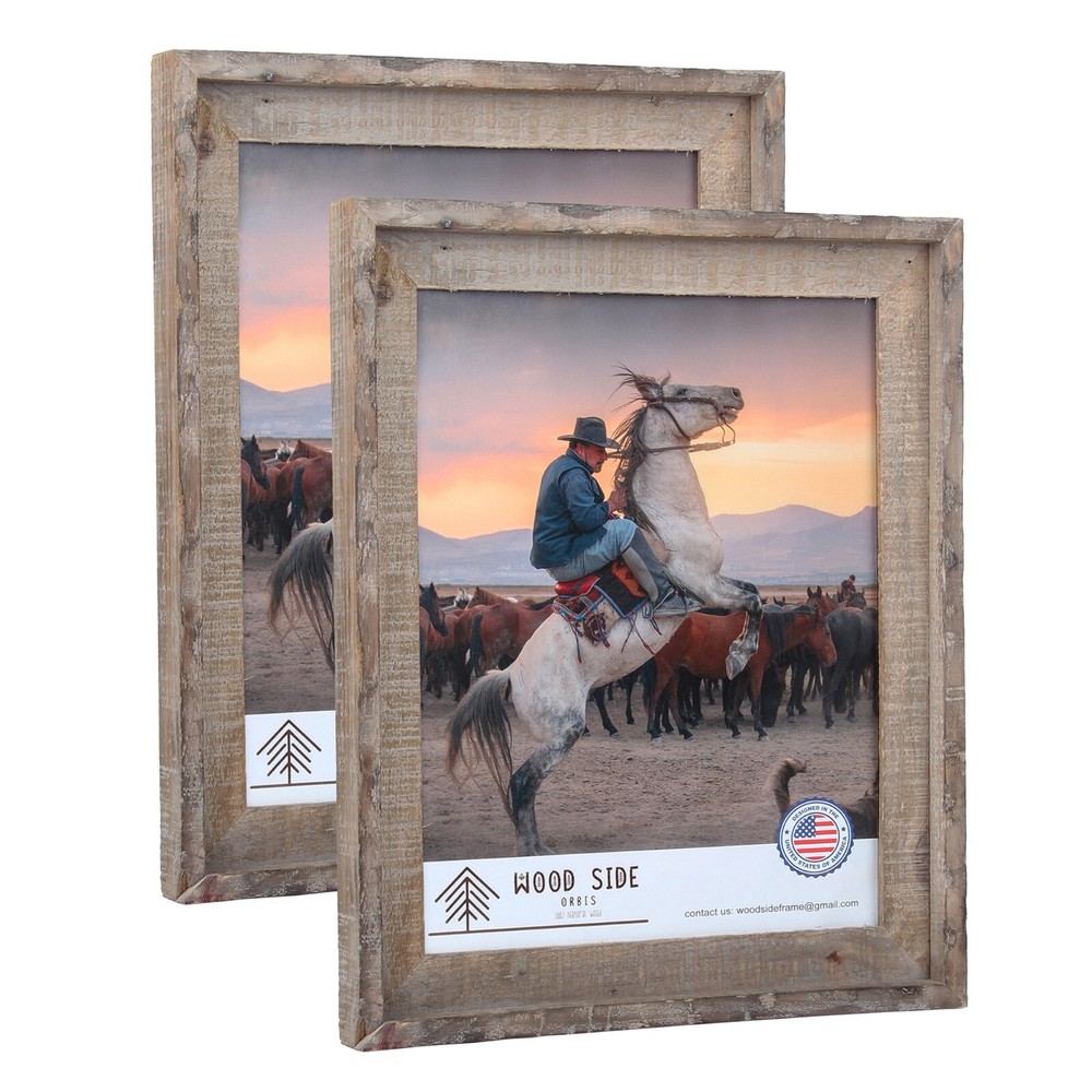 Rustic Barnwood Picture Frames – Natural Reclaimed Wood, 1 3/4″ Frame Width