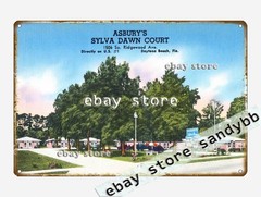 1930-45 Asbury’s Sylva Dawn Court, Daytona Beach, Florida tin sign