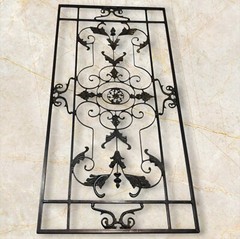 Wrought Iron Rectangular Rustic Wall Decor Scroll Design 39 in x 19.5 in