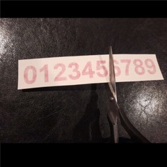 0 – 9 Number Decals Color: White – Select Size – 40 Stickers 4 of Each Number