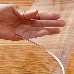 Nietaesat Rectangular Thicken Clear Plastic Table Pad Waterproof Crystal Pvc