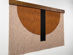 Personalizable Large Macrame Wall Art: Bohemian Textile on Walnut, Beech, Oak