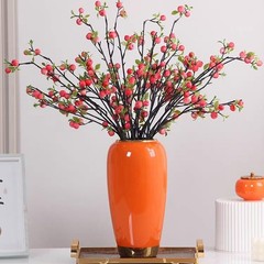 Ceramic Large VaseOrange 11.8 Inch Tall Floor VaseRustic Decorative VasesTerr…