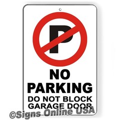 No Parking Do Not Block Garage Door Sign Metal Magnetic Decal towed warning