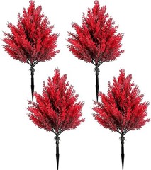 4 Pack Artificial Cedar Topiary Trees Outdoor, 16.2″ Fake Cypress Potted Plants