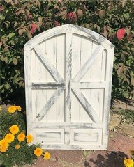 English Barn Door, Farmhouse Wall Decor, Arched Wood Panel, Distressed Finish