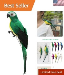 Vibrant Green Artificial Parrot Macaw – Life Size Garden & Party Decor 10 in