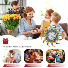 HOBYLUBY 24 Inch Outdoor Clock Silent Non-Ticking, Outdoor Wall Clock with Th…