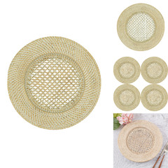 Saro Lifestyle Handmade Rattan Table Charger Set Of 4 Ch714.W13R