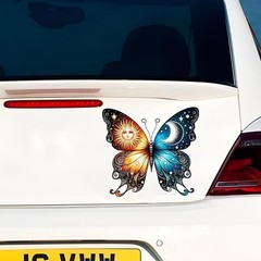 2 PCS Butterfly Vinyl Decals, Sun Moon Stars Design,Waterproof Removable Stic…