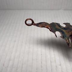 Rustic Scrap Metal Pine Tree Hanging Decor Not Signed Beautiful Colors 9” Tall