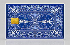 Vintage Blue Bicycle Playing Card Debit Card Credit Card Skin Vinyl Sticker