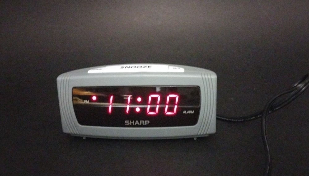 Sharp Digital LED Alarm Clock with Snooze & Battery Backup, Model SPC054