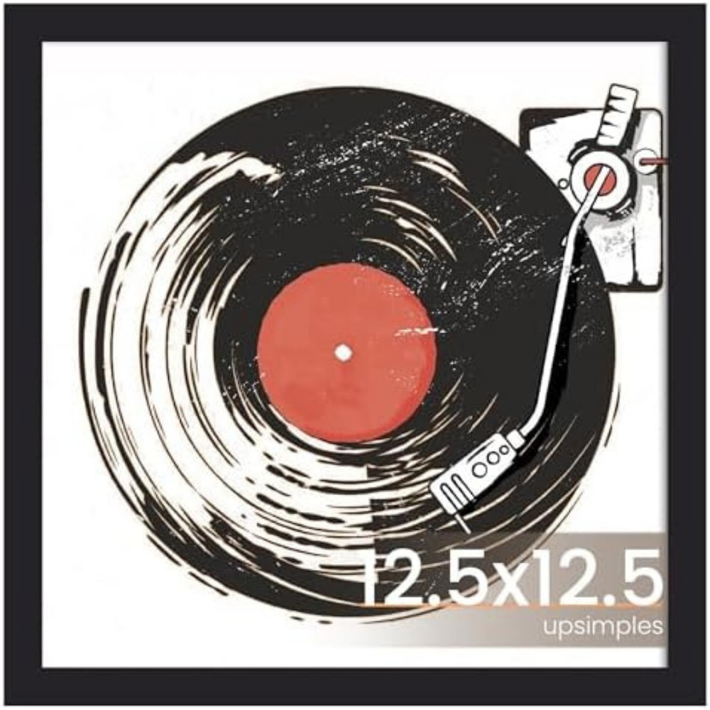 Vinyl Frame Record Frames for the Wall Display Album Covers, Wood 12.5×12.5