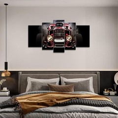 5 Pieces Retro Car Wall Art with Painting The Picture Vintage Motorcycle Prin…