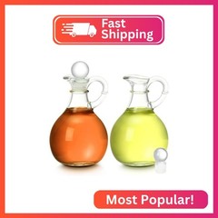 Teenyyou 2 Pcs 10.5 oz Oil and Vinegar Dispenser Cruet Set Olive Oil Dispenser B