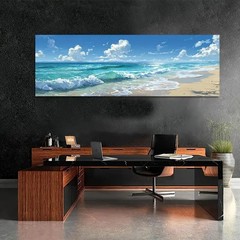 Panoramic Huge Waves Horizontal Landscape Canvas Wall Art Home Decor