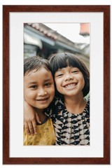 11×22 Frame Walnut With White Picture Mat For 11×22 Photo – Walnut 13×24 Frame T