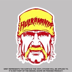 Hulkamania Hulk Hogan Head, High Quality Vinyl Stickers
