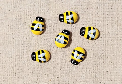 6 Pc Set Cute Large 1 Inch Bumble Bees Decorative Memo Bulletin Board Push Pins