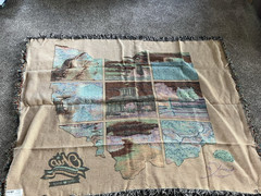New in Plastic TY Mawr State Ohio Outline Bicentennial Tapestry Throw Blanket