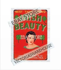 corporate 1950s IRISH BEAUTY LASS PHILADELPHIA NEW YORK IRELAND metal tin sign