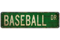 Metal Tin Sign BASEBALL DR Funny Vintage Retro 4x16inch,