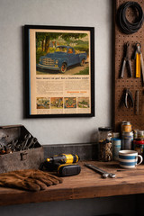 Studebaker 1951 Framed Truck Ad Vintage Wall Art Farmhouse Garage Decor