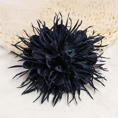 18cm/7in Dainty Spiky Fabric Flower Brooch Pin for Women Girls Elegant Crysta…