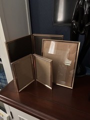 Vintage Picture Frame Lot Of 3 Brass Gold Tone MCM Mixed Varies Ornate Bi-fold